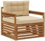 vidaXL Outdoor-Sofagarnitur Massives Akazienholz und Polyester Natur 3436383