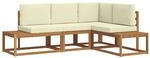 vidaXL Outdoor-Sofagarnitur mit Kissen 4-Tlg Natur und Creme 3366948