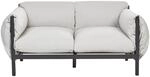 Beliani Gartensofa Grau Schwarz 96x144x80