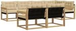 vidaXL Outdoor-Sofagarnitur mit Kissen 7 Stk Wei&szlig; und Beige 3388775