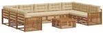 vidaXL Sofagarnituren 10 Tlg Natur und Beige Massivholz Akazie 3374168