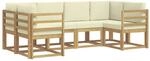 vidaXL Outdoor-Sofagarnitur mit Kissen 6 Stk Wei&szlig; und Creme 3388104