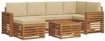 vidaXL Sofagarnituren 7 Tlg Natur und Beige Massivholz Akazie 3375138