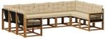 vidaXL Outdoor-Sofagarnitur mit Kissen 9 Stk Natur und Beige 3382209