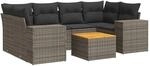 vidaXL 7-tlg Garten-Sofagarnitur mit Kissen Grau Poly Rattan Modell 121