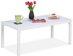 Relaxdays Gartentisch Kunststoff Stahl Wei&szlig; Rechteckig Wetterfest 39 cm x 98...