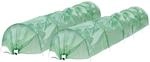 ECD Germany Folientunnel 2Er Set 300x55x35 cm 3m Transparent/Gr&uuml;n PE