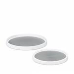 Relaxdays Drehteller 2er Set Kunststoff Wei&szlig; Grau Rutschfest 3,5 cm x 30 cm 450 g
