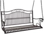 DELUKE Garten-H&auml;ngebank SILVIA 114cm Breit Eisen Schwarz H&auml;ngebank Garten