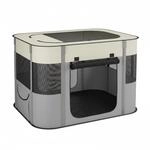 Relaxdays Welpenauslauf Oxford Gewebe Fiberglas Schwarz Grau Beige Faltbar 55 cm x 82