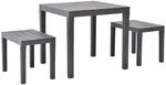 vidaXL Gartentisch mit 2 B&auml;nken Kunststoff Braun