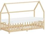 ML-Design Kinderbett 90x200 cm und Matratze Natur aus Kiefernholz