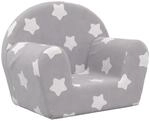 vidaXL Kindersofa Hellgrau mit Sternen Weich Pl&uuml;sch 356980