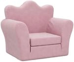 vidaXL Schlafsofa f&uuml;r Kinder Rosa Weich Pl&uuml;sch 357057