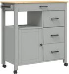vidaXL K&uuml;chenwagen MONZA 84x40x88,5 cm Massivholz Kiefer 376110