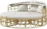 Outsunny Sonneninsel PE-Rattan Polyester Cremewei&szlig; 178L x 85B x 66,5H cm