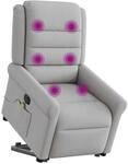 vidaXL Massagesessel mit Aufstehhilfe Elektrisch Wolkengrau Stoff 3303353