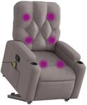 vidaXL Massagesessel mit Aufstehhilfe Taupe Stoff 3204730