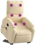 vidaXL Massagesessel mit Aufstehhilfe Creme Stoff Modell 4
