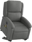 vidaXL Elektrischer Massagesessel mit Aufstehhilfe Dunkelgrau Stoff Modell 8