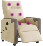 vidaXL Massagesessel Elektrisch Creme Stoff 3324088