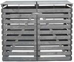Promadino M&uuml;lltonnenbox Vario V f. 2 Tonnen 122 x 92 x 148 cm Grau FSC&reg;