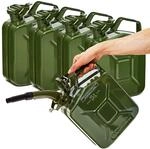 BW Kraftstoffkanister Metall Benzinkanister 5x 5 Liter mit Ausgie&szlig;er Olivgr&uuml;n RAL