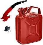 BW Kraftstoffkanister Metall Benzinkanister 5 Liter mit Ausgie&szlig;er Rot RAL 3000