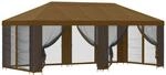 vidaXL Pavillon mit Seitenw&auml;nden 6 x 3 m Taupe Polyester und Stahl 190 3376024