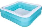 SunClub Planschbecken Aufblasbarer 2-Ring Pool Viereckig 145x145x45 cm
