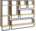 vidaXL 6-Tlg Wandregal-Set mit Stangen Sonoma-Eiche Holzwerkstoff 836314