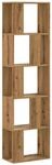 vidaXL B&uuml;cherregal 5 B&ouml;den Artisan-Eiche 45x23,5x162,5 Holzwerkstoff