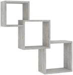 vidaXL W&uuml;rfel-Wandregale Betongrau 68x15x68 cm Holzwerkstoff 800274