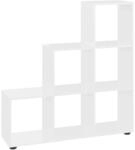 vidaXL Treppenregal Hochglanz-Wei&szlig; 107 cm Holzwerkstoff