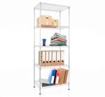 KARAT Gitterregal Rocky 250 kg Belastbarkeit 5 B&ouml;den Wei&szlig; 55 x 35 x 140 cm