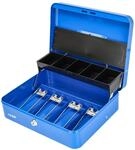 HMF 15230-05 Geldkassette Abschlie&szlig;bar Federklemmen 30 x 24 x 9 cm Blau