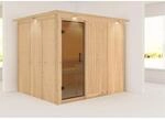Karibu Sauna Gunda LED-Dachkranz und Natur