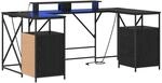 vidaXL Schreibtisch Schwarz Eichen-Optik 182 x 101 x 87,5 cm 3376136