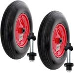 TRUTZHOLM 2x Schubkarrenrad Vollgummi 4.80 4.00-8 mit Achse Stahlfelge