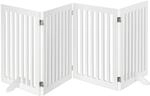 Relaxdays Absperrgitter 4 Panel MDF Wei&szlig; Verstellbar Zusammenklappbar 70 cm