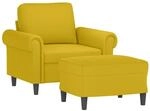 vidaXL Sessel mit Hocker Gelb 60 cm Samt 3201211
