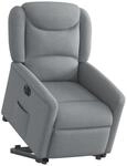 vidaXL Relaxsessel mit Aufstehhilfe Elektrisch Hellgrau Stoff 3303214