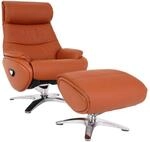 MCW Relaxsessel mit Hocker K98 Braun