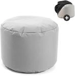 mokebo Outdoor Pouf o Hocker in Grau mit Wasserabweisender Schutzh&uuml;lle Der