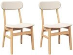 vidaXL Esszimmerst&uuml;hle mit Kissen 2 Stk Massivholz Gummibaum 4102437