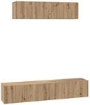 vidaXL TV-Schrank Set Wandmontiert 4-Tlg Artisan-Eiche Holzwerkstoff 3393362