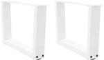 vidaXL Couchtischbeine V-Form 2 Stk Wei&szlig; 60x30-31,3 cm Stahl 4012613