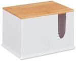 Relaxdays Wattest&auml;bchen Aufbewahrung Acryl Farbmix mit Deckel L 13 cm x 15 cm...