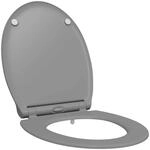 vidaXL Toilettensitz Grau 47 x 37,5 x 3,8 cm Duroplast 42002363