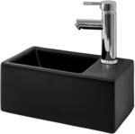 ML-Design Waschbecken Keramik Schwarz Matt 35,5x20,5x12,5 cm inkl Ablaufgarnitur